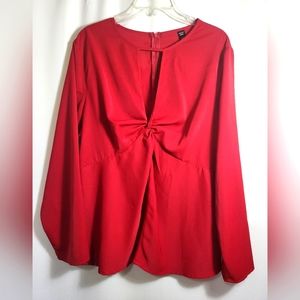 SHEIN Curve red silky tunic top    women's 3X  #1737